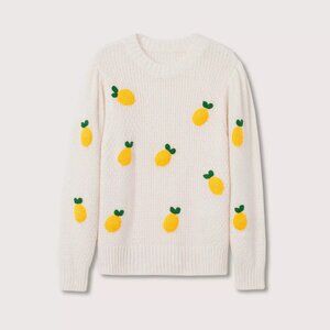 MANGO WOMEN'S KNIT EMBROIDERED SWEATER
